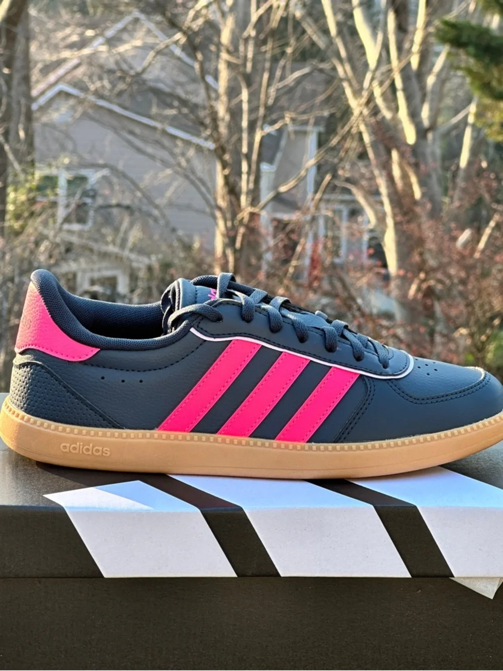 Adidas Breaknet Sleek Blue Pink Casual Sneaker fits Womens 6.5 | 7.5 | 8.5 NEW - Picture 2 of 12